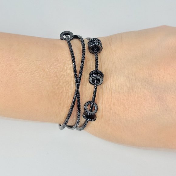 NEW Pave CZ Open Cuff Bangle Bracelet - Picture 7 of 12